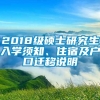 2018级硕士研究生入学须知、住宿及户口迁移说明