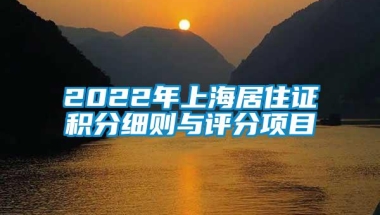 2022年上海居住证积分细则与评分项目