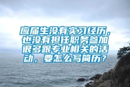 应届生没有实习经历，也没有担任职务参加很多跟专业相关的活动，要怎么写简历？