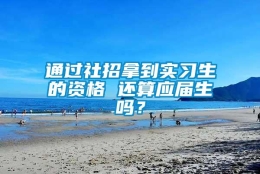 通过社招拿到实习生的资格 还算应届生吗？