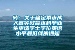 转：关于确定本市成人高等教育本科毕业生申请学士学位英语水平最低线的通知