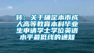 转：关于确定本市成人高等教育本科毕业生申请学士学位英语水平最低线的通知