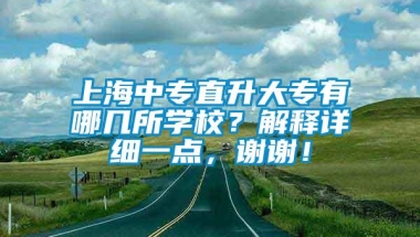 上海中专直升大专有哪几所学校？解释详细一点，谢谢！