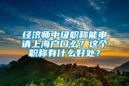 经济师中级职称能申请上海户口么？这个职称有什么好处？