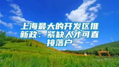 上海最大的开发区推新政：紧缺人才可直接落户