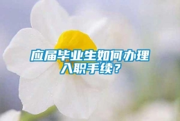 应届毕业生如何办理入职手续？