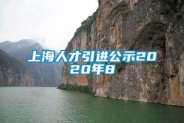 上海人才引进公示2020年8