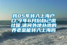 我05年转入上海户口,今年6月份自己缴社保,请问外地补缴的养老金能转入上海吗