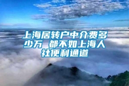 上海居转户中介费多少万 都不如上海人社便利通道