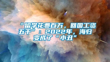 “留学花费百万，回国工资五千”：2022年，海归变成了“小丑”