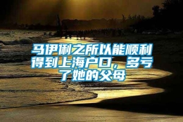 马伊俐之所以能顺利得到上海户口，多亏了她的父母