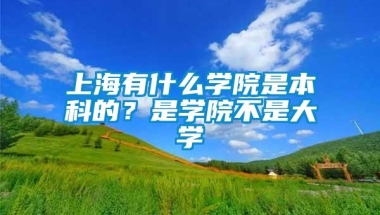 上海有什么学院是本科的？是学院不是大学