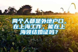 两个人都是外地户口，在上海工作，能在上海领结婚证吗？