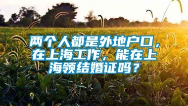 两个人都是外地户口，在上海工作，能在上海领结婚证吗？