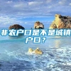 非农户口是不是城镇户口？