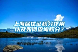 上海居住证积分作用以及如何查询积分？