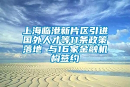 上海临港新片区引进国外人才等11条政策落地 与16家金融机构签约