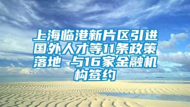 上海临港新片区引进国外人才等11条政策落地 与16家金融机构签约