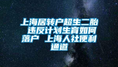 上海居转户超生二胎 违反计划生育如何落户 上海人社便利通道