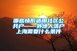 哪些情形适用社区公共户——外地人落户上海需要什么条件