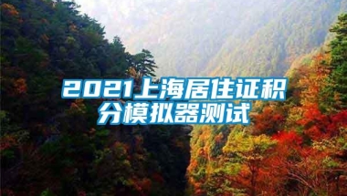 2021上海居住证积分模拟器测试