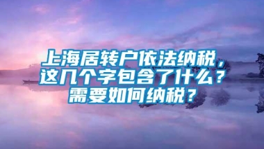 上海居转户依法纳税，这几个字包含了什么？需要如何纳税？