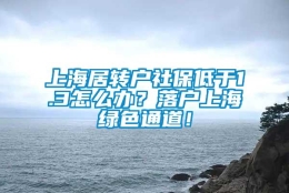 上海居转户社保低于1.3怎么办？落户上海绿色通道！