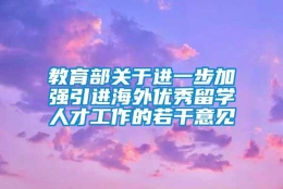 教育部关于进一步加强引进海外优秀留学人才工作的若干意见