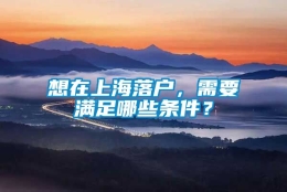 想在上海落户，需要满足哪些条件？