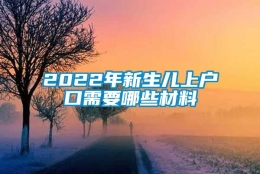 2022年新生儿上户口需要哪些材料