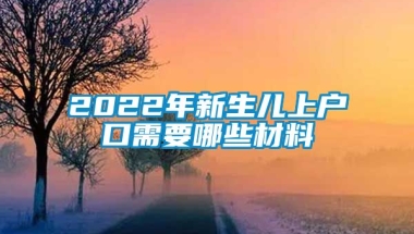 2022年新生儿上户口需要哪些材料