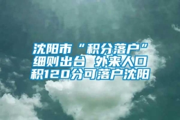 沈阳市“积分落户”细则出台 外来人口积120分可落户沈阳