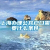 上海办理公共户口需要什么条件