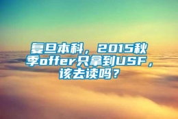 复旦本科，2015秋季offer只拿到USF，该去读吗？