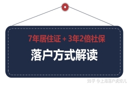 7年居住证＋3年2倍社保落户方式解读