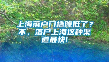 上海落户门槛降低了？不，落户上海这种渠道最快!