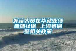 外籍人员在华就业须参加社保 上海将调整相关政策