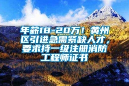 年薪18-20万！黄州区引进急需紧缺人才，要求持一级注册消防工程师证书