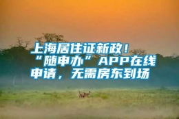 上海居住证新政！“随申办”APP在线申请，无需房东到场