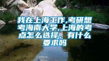 我在上海工作,考研想考海南大学,上海的考点怎么选择，有什么要求吗