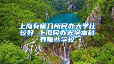 上海有哪几所民办大学比较好 上海民办大学本科有哪些学校