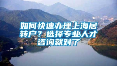 如何快速办理上海居转户？选择专业人才咨询就对了