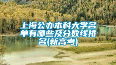 上海公办本科大学名单有哪些及分数线排名(新高考)