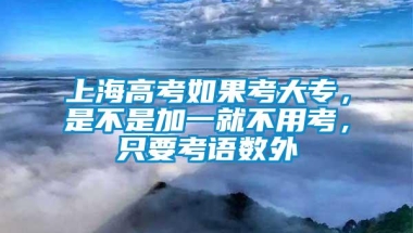 上海高考如果考大专，是不是加一就不用考，只要考语数外