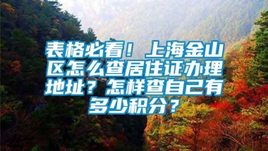 表格必看！上海金山区怎么查居住证办理地址？怎样查自己有多少积分？