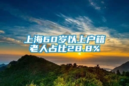 上海60岁以上户籍老人占比28.8%