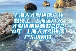 上海人才引进落户补贴硕士 上海落户人才引进条件新政2020年 上海人才引进落户系统附件