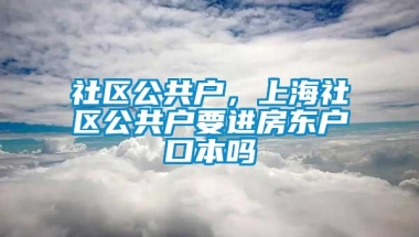 社区公共户，上海社区公共户要进房东户口本吗