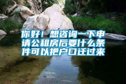 你好！想咨询一下申请公租房后要什么条件可以把户口迁过来