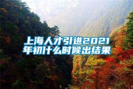 上海人才引进2021年初什么时候出结果